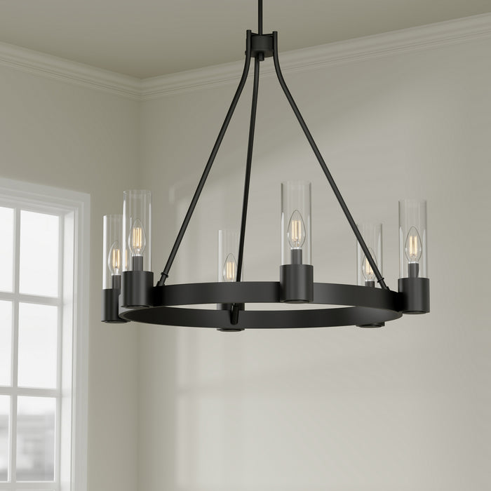 Millennium - 9906-MB - Six Light Chandelier - Evandrel - Matte Black