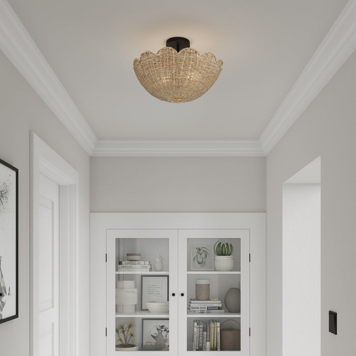 Millennium - 99202-MB - Two Light Semi-Flush Mount - Malura - Matte Black
