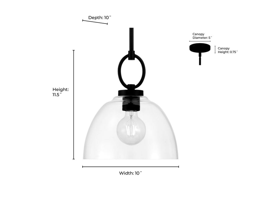 Millennium - 9951-VB - One Light Pendant - Velto - Vintage Brass