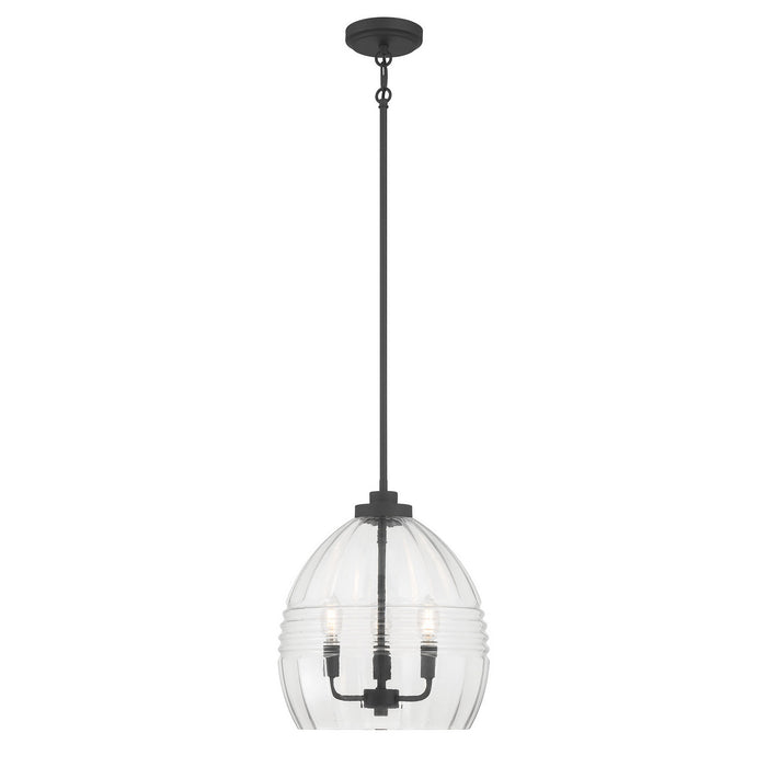 Millennium - 9983-MB - Three Light Pendant - Miravelle - Matte Black