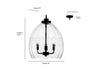 Millennium - 9983-MB - Three Light Pendant - Miravelle - Matte Black