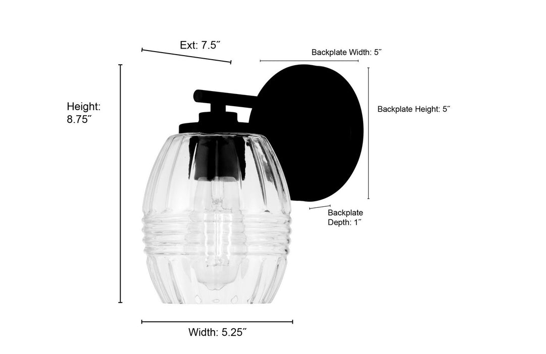 Millennium - 9991-MB - One Light Wall Sconce - Miravelle - Matte Black