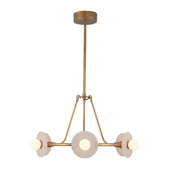 Alora - CH346028VBAR - LED Chandelier - Dahlia - Vintage Brass/Alabaster