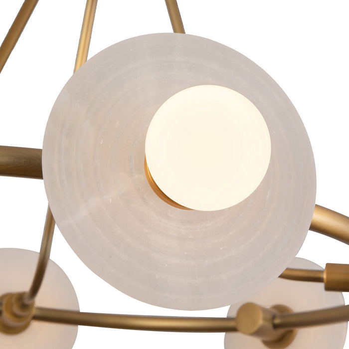 Alora - CH346028VBAR - LED Chandelier - Dahlia - Vintage Brass/Alabaster