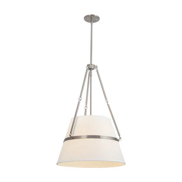 Alora - PD546719BNWL - One Light Pendant - Oliver - Brushed Nickel/White Linen