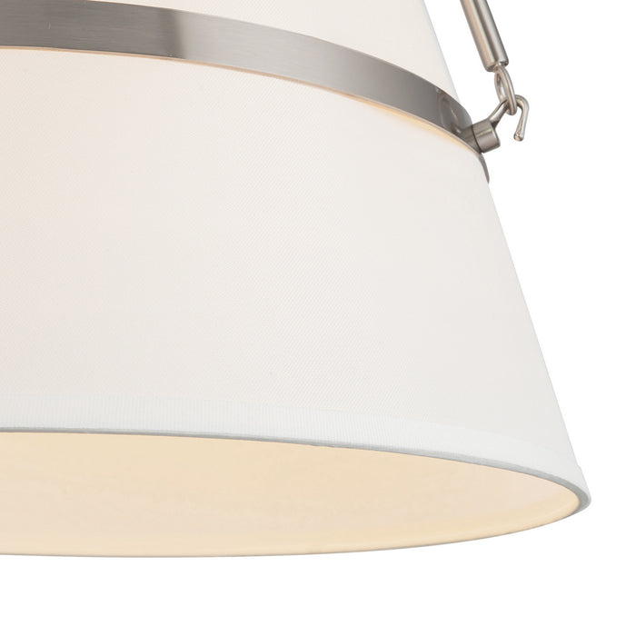Alora - PD546719BNWL - One Light Pendant - Oliver - Brushed Nickel/White Linen