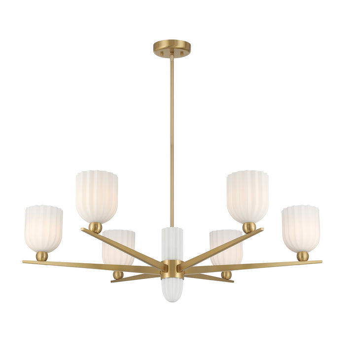 Savoy House - 1-1125-6-322 - Six Light Chandelier - Collier - Warm Brass