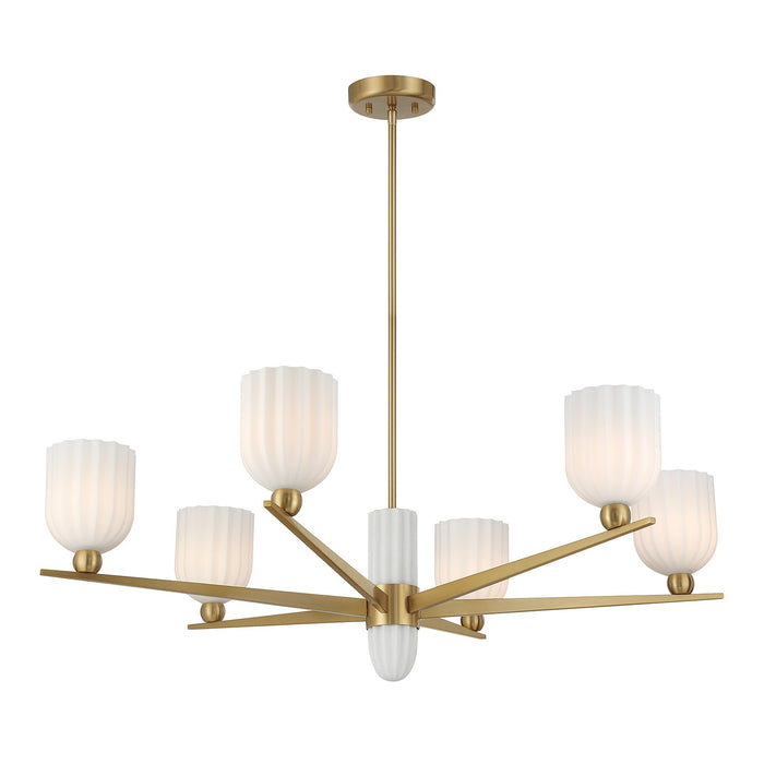 Savoy House - 1-1125-6-322 - Six Light Chandelier - Collier - Warm Brass