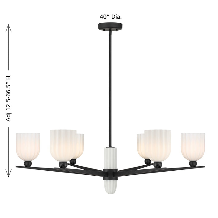 Savoy House - 1-1125-6-89 - Six Light Chandelier - Collier - Matte Black