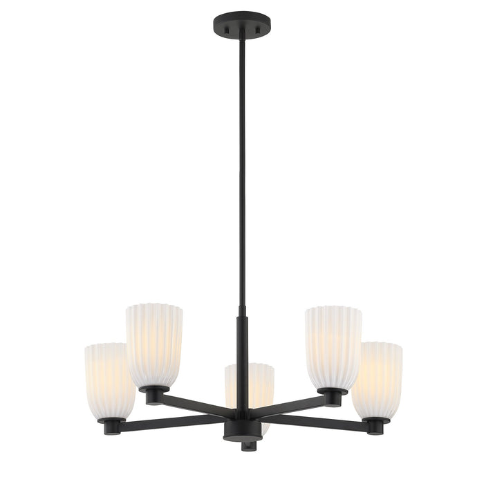 Savoy House - 1-1246-5-89 - Five Light Chandelier - Baldwin - Matte Black