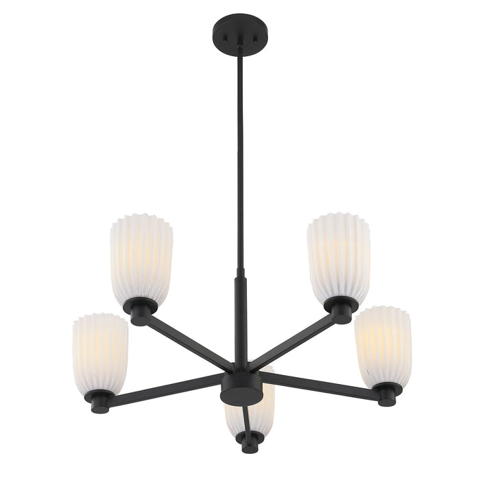 Savoy House - 1-1246-5-89 - Five Light Chandelier - Baldwin - Matte Black