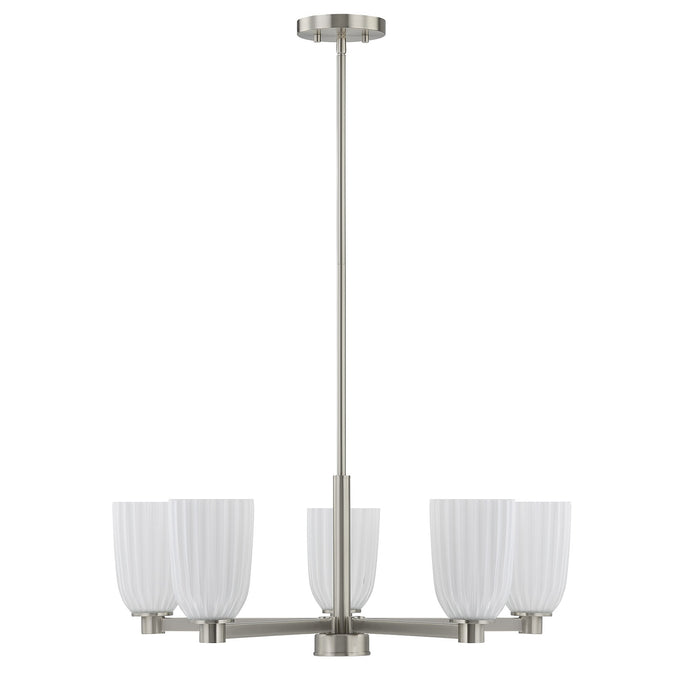 Savoy House - 1-1246-5-SN - Five Light Chandelier - Baldwin - Satin Nickel