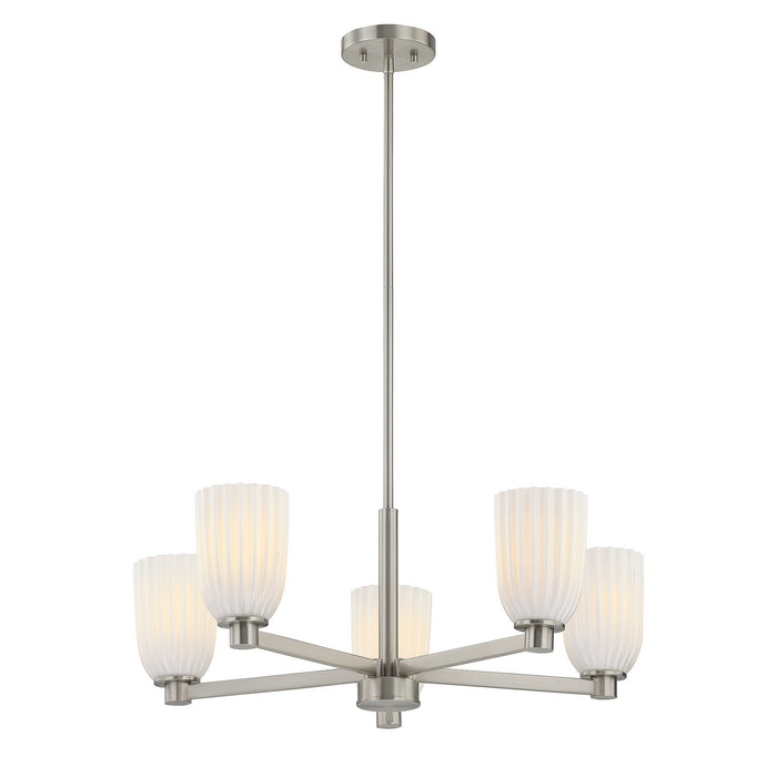 Savoy House - 1-1246-5-SN - Five Light Chandelier - Baldwin - Satin Nickel