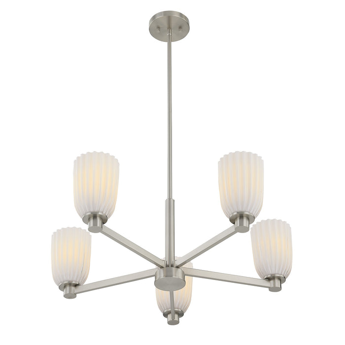 Savoy House - 1-1246-5-SN - Five Light Chandelier - Baldwin - Satin Nickel