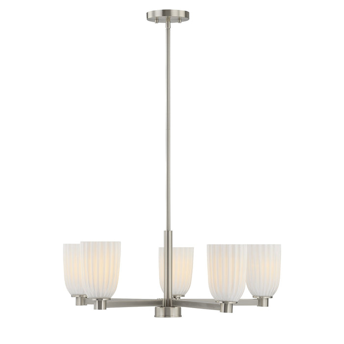 Savoy House - 1-1246-5-SN - Five Light Chandelier - Baldwin - Satin Nickel