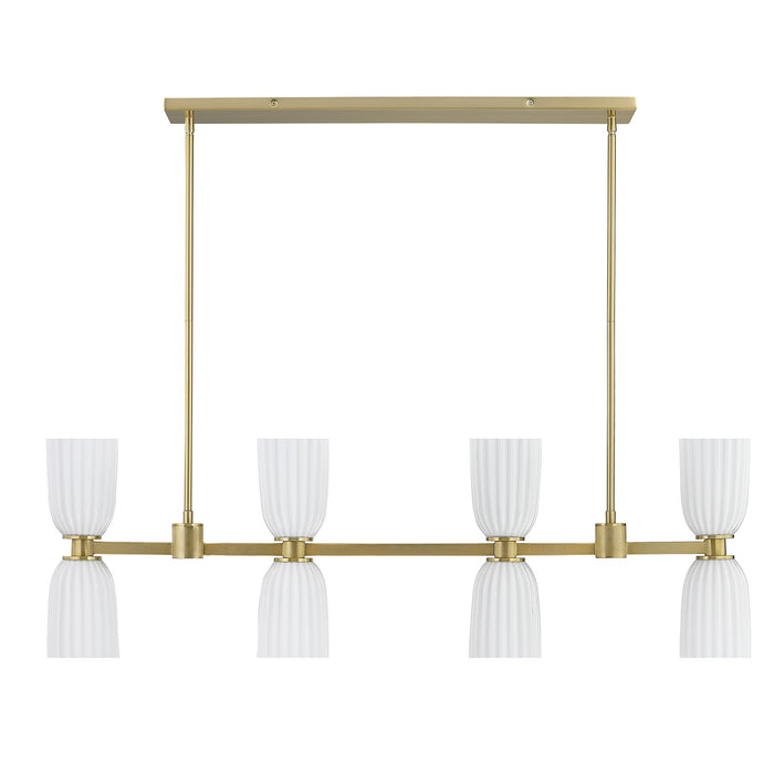 Savoy House - 1-1249-8-127 - Eight Light Linear Chandelier - Baldwin - Noble Brass