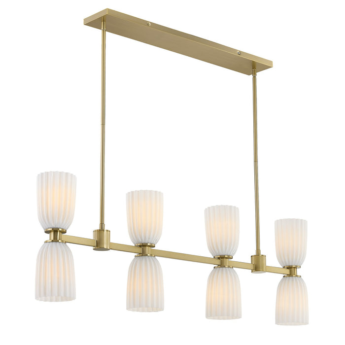 Savoy House - 1-1249-8-127 - Eight Light Linear Chandelier - Baldwin - Noble Brass