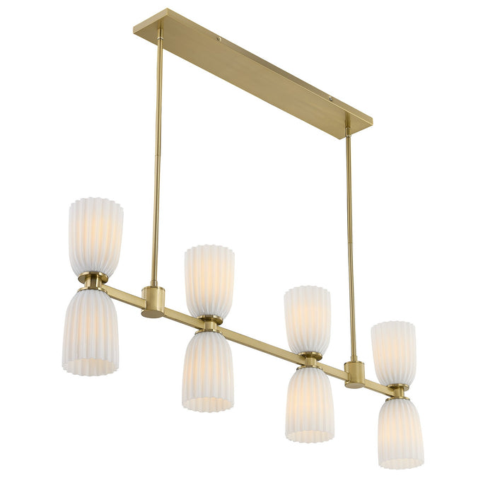 Savoy House - 1-1249-8-127 - Eight Light Linear Chandelier - Baldwin - Noble Brass