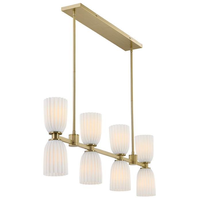 Savoy House - 1-1249-8-127 - Eight Light Linear Chandelier - Baldwin - Noble Brass