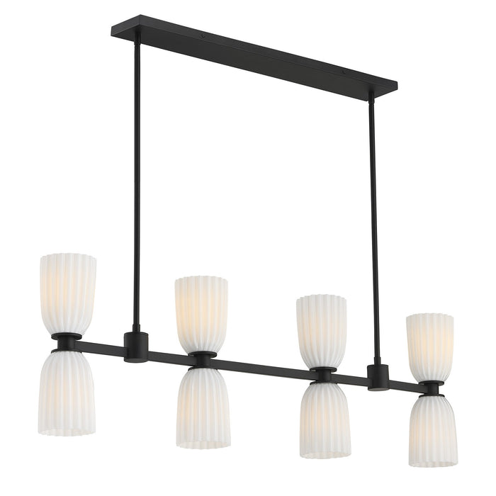 Savoy House - 1-1249-8-89 - Eight Light Linear Chandelier - Baldwin - Matte Black
