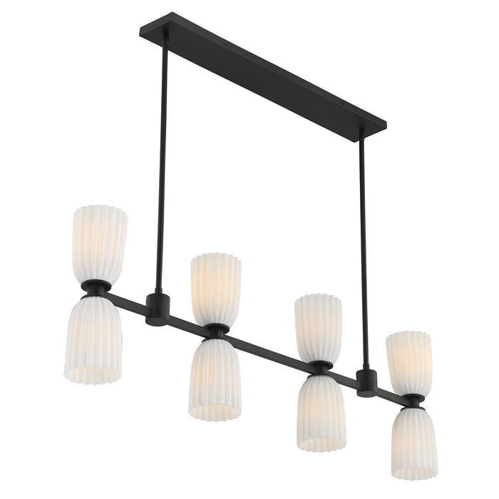 Savoy House - 1-1249-8-89 - Eight Light Linear Chandelier - Baldwin - Matte Black