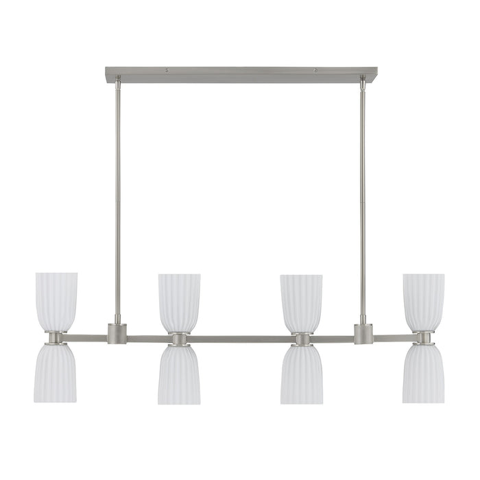 Savoy House - 1-1249-8-SN - Eight Light Linear Chandelier - Baldwin - Satin Nickel