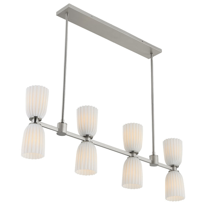 Savoy House - 1-1249-8-SN - Eight Light Linear Chandelier - Baldwin - Satin Nickel