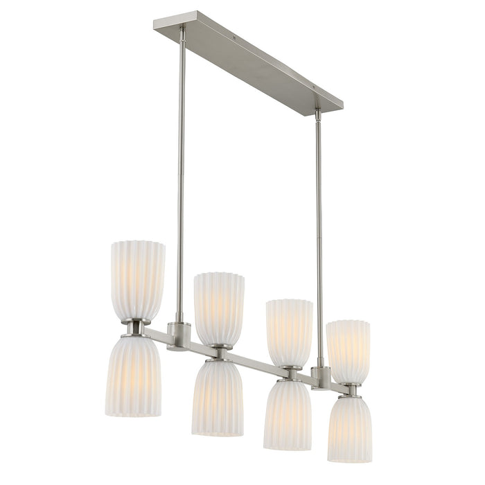 Savoy House - 1-1249-8-SN - Eight Light Linear Chandelier - Baldwin - Satin Nickel