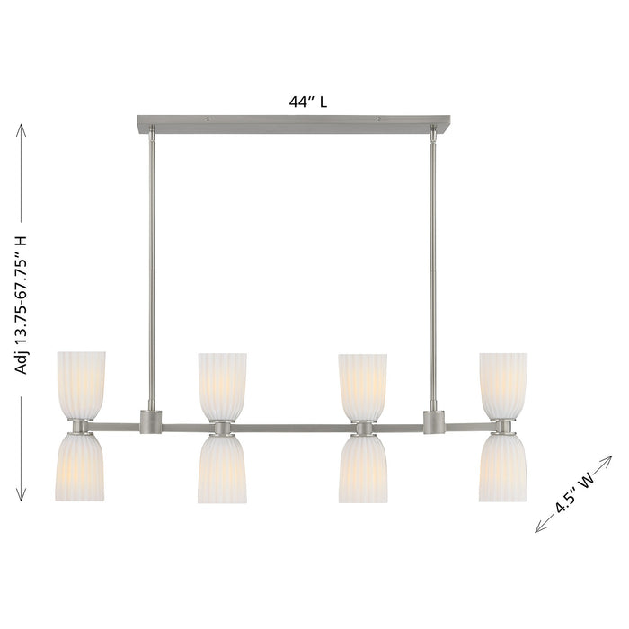 Savoy House - 1-1249-8-SN - Eight Light Linear Chandelier - Baldwin - Satin Nickel
