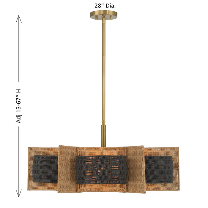 Savoy House - 1-1466-6-322 - Six Light Chandelier - Espacio - Warm Brass