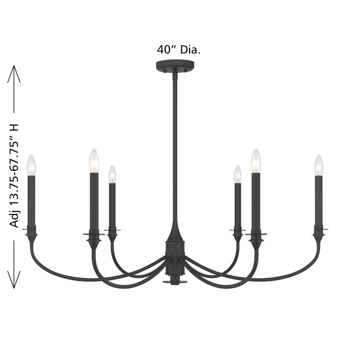 Savoy House - 1-1500-6-89 - Six Light Chandelier - Coventry - Matte Black