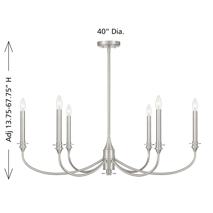 Savoy House - 1-1500-6-SN - Six Light Chandelier - Coventry - Satin Nickel