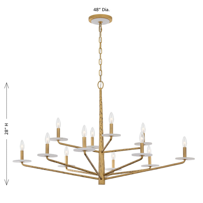 Savoy House - 1-1966-12-60 - 12 Light Chandelier - Judi - Distressed Gold