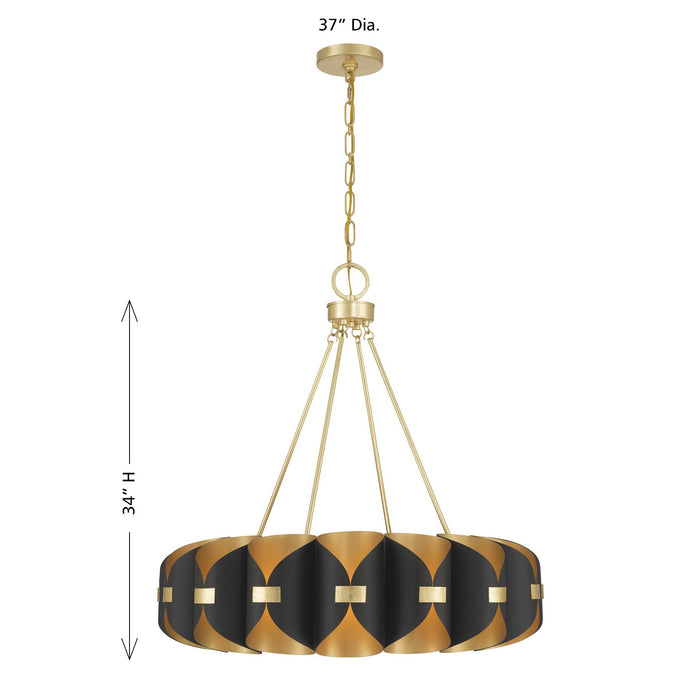 Savoy House - 1-2414-16-343 - LED Chandelier - Pelham - Black Cashmere/True Gold