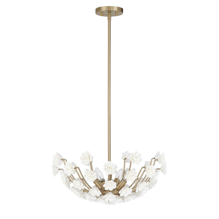 Savoy House - 1-2500-4-127 - Four Light Chandelier - Flores - Noble Brass