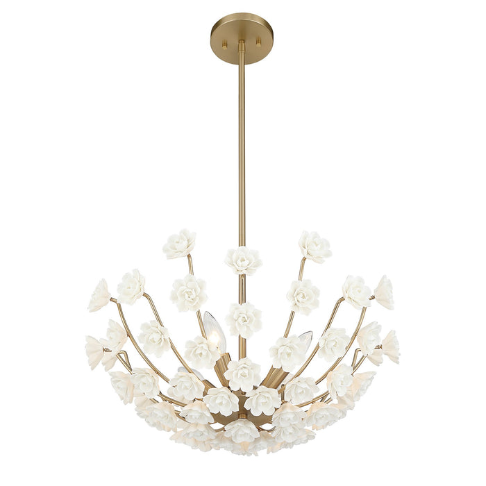 Savoy House - 1-2500-4-127 - Four Light Chandelier - Flores - Noble Brass