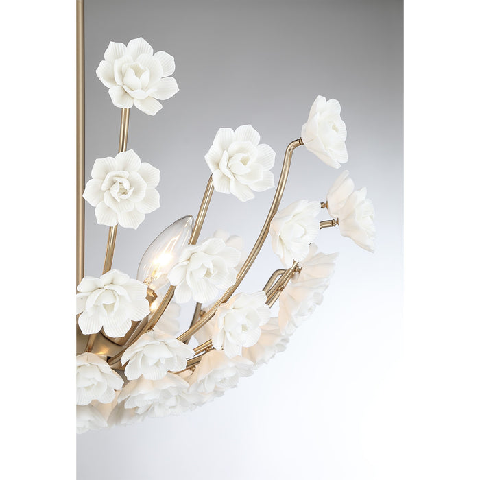 Savoy House - 1-2500-4-127 - Four Light Chandelier - Flores - Noble Brass