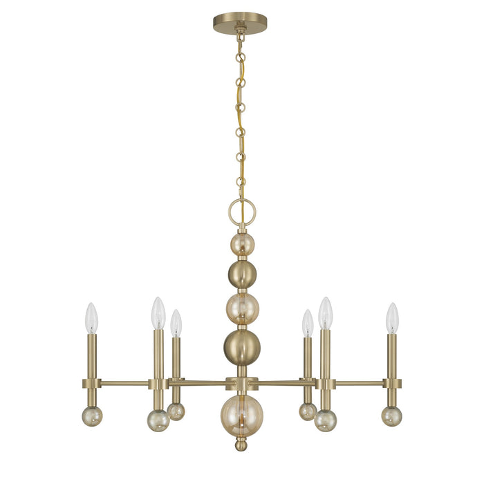 Savoy House - 1-2511-6-127 - Six Light Chandelier - Crescent - Noble Brass