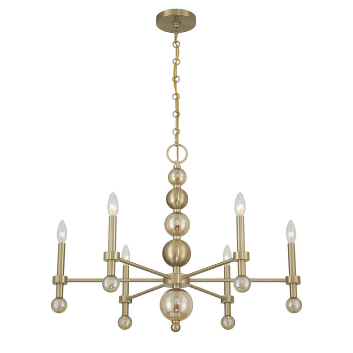 Savoy House - 1-2511-6-127 - Six Light Chandelier - Crescent - Noble Brass
