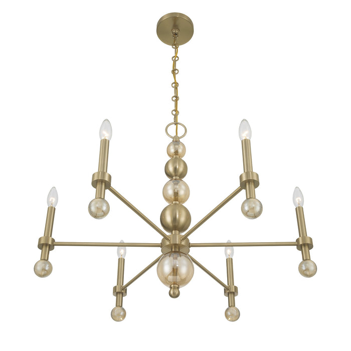 Savoy House - 1-2511-6-127 - Six Light Chandelier - Crescent - Noble Brass