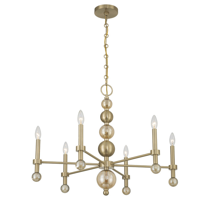 Savoy House - 1-2511-6-127 - Six Light Chandelier - Crescent - Noble Brass