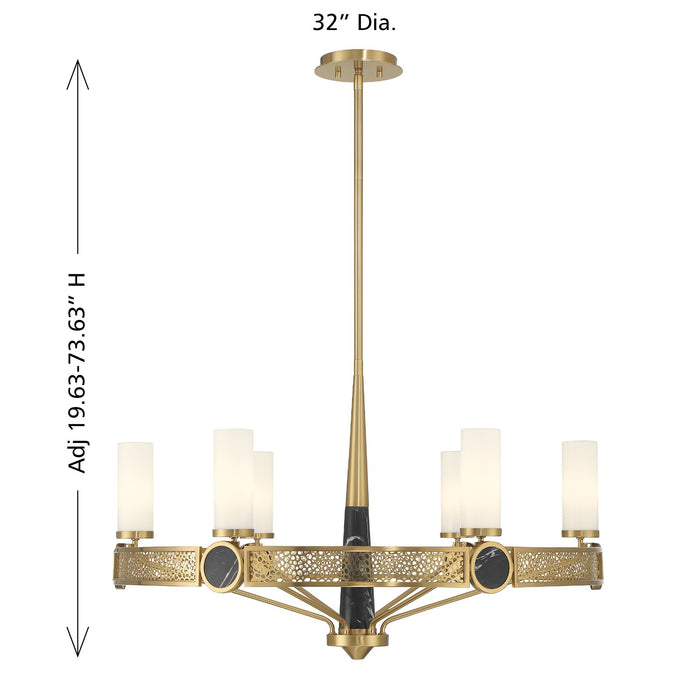 Savoy House - 1-2914-6-322 - Six Light Chandelier - Farrell - Warm Brass