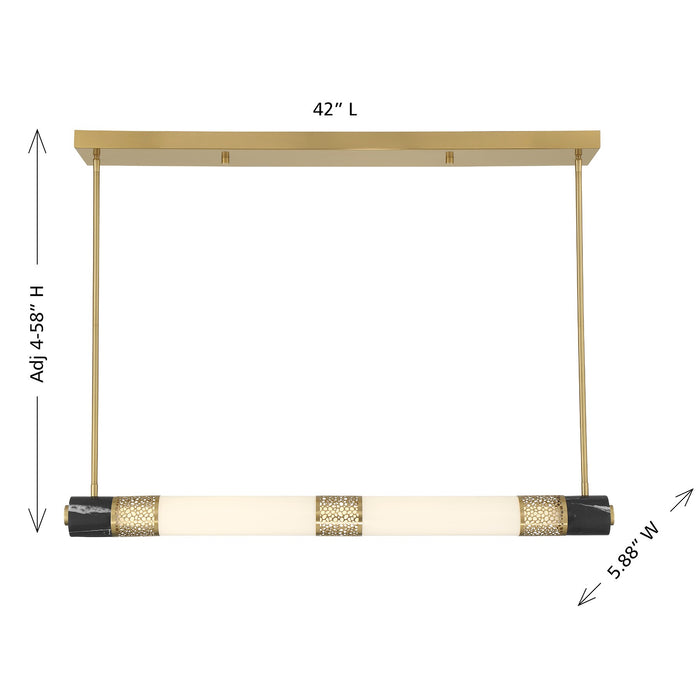 Savoy House - 1-2917-1-322 - LED Linear Chandelier - Farrell - Warm Brass