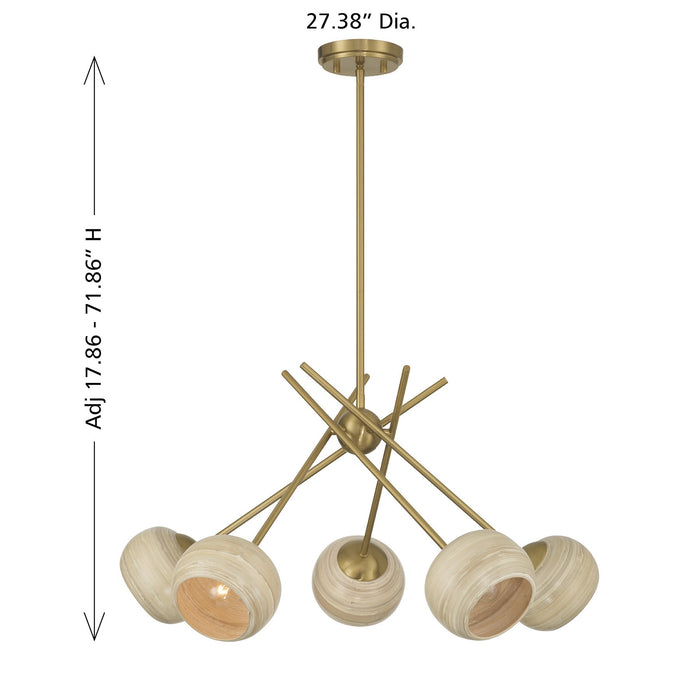 Savoy House - 1-2968-5-322 - Five Light Chandelier - Jasper - Warm Brass