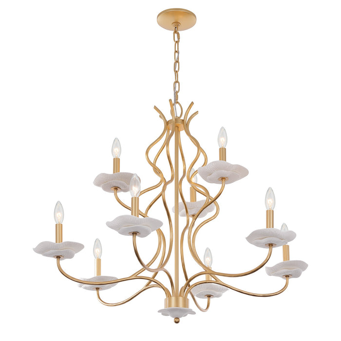 Savoy House - 1-2990-9-38 - Nine Light Chandelier - Lilly - Royal Gold