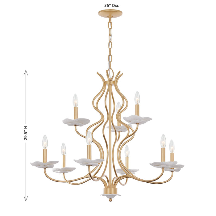 Savoy House - 1-2990-9-38 - Nine Light Chandelier - Lilly - Royal Gold