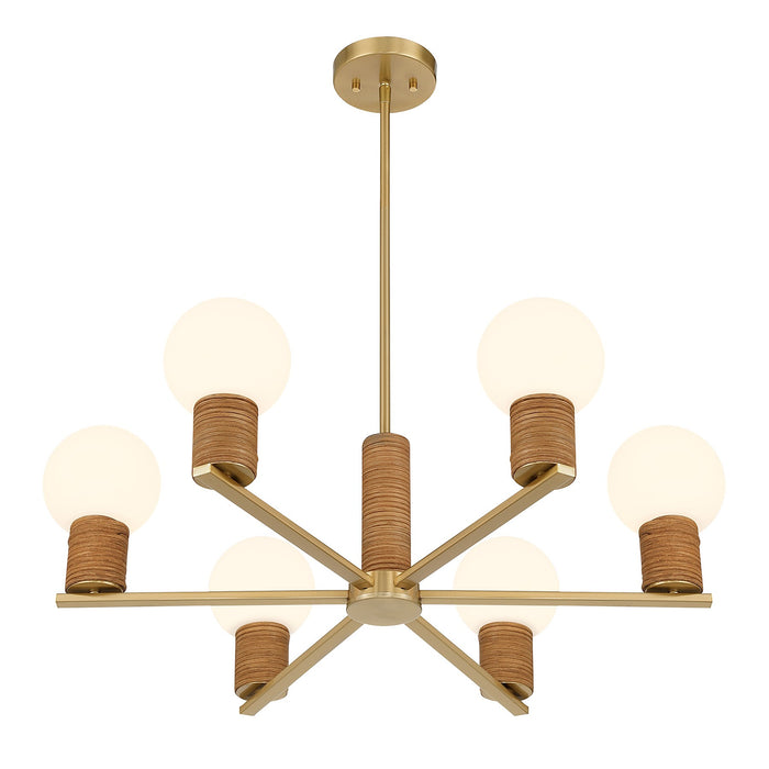 Savoy House - 1-4080-6-322 - Six Light Chandelier - Jarrell - Warm Brass