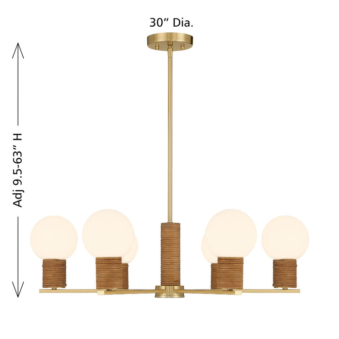 Savoy House - 1-4080-6-322 - Six Light Chandelier - Jarrell - Warm Brass