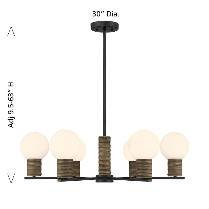 Savoy House - 1-4080-6-89 - Six Light Chandelier - Jarrell - Matte Black