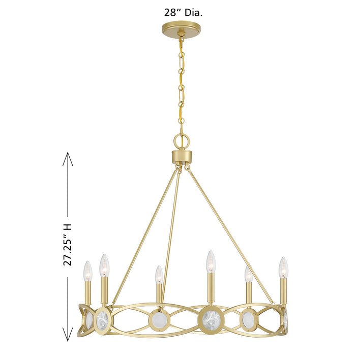 Savoy House - 1-4101-6-328 - Six Light Chandelier - Minette - Spun Gold